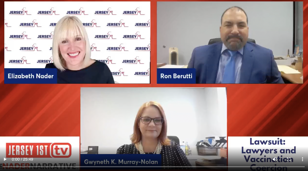 Video of Ron Berutti and Gwyneth K. Murray-Nolan on The Nader Narrative with Elizabeth Nader of Jersey 1st TV on August 18, 2022